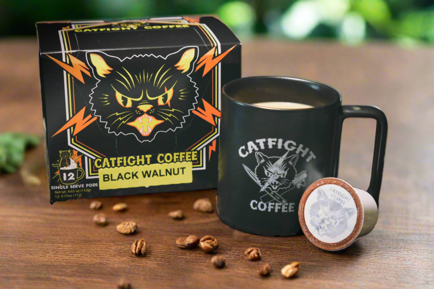 Black Magic English Walnut Dark Roast K-Cup Coffee – Catfight Coffee Black Magic English Walnut Dark Roast K-Cup Coffee – Catfight Coffee