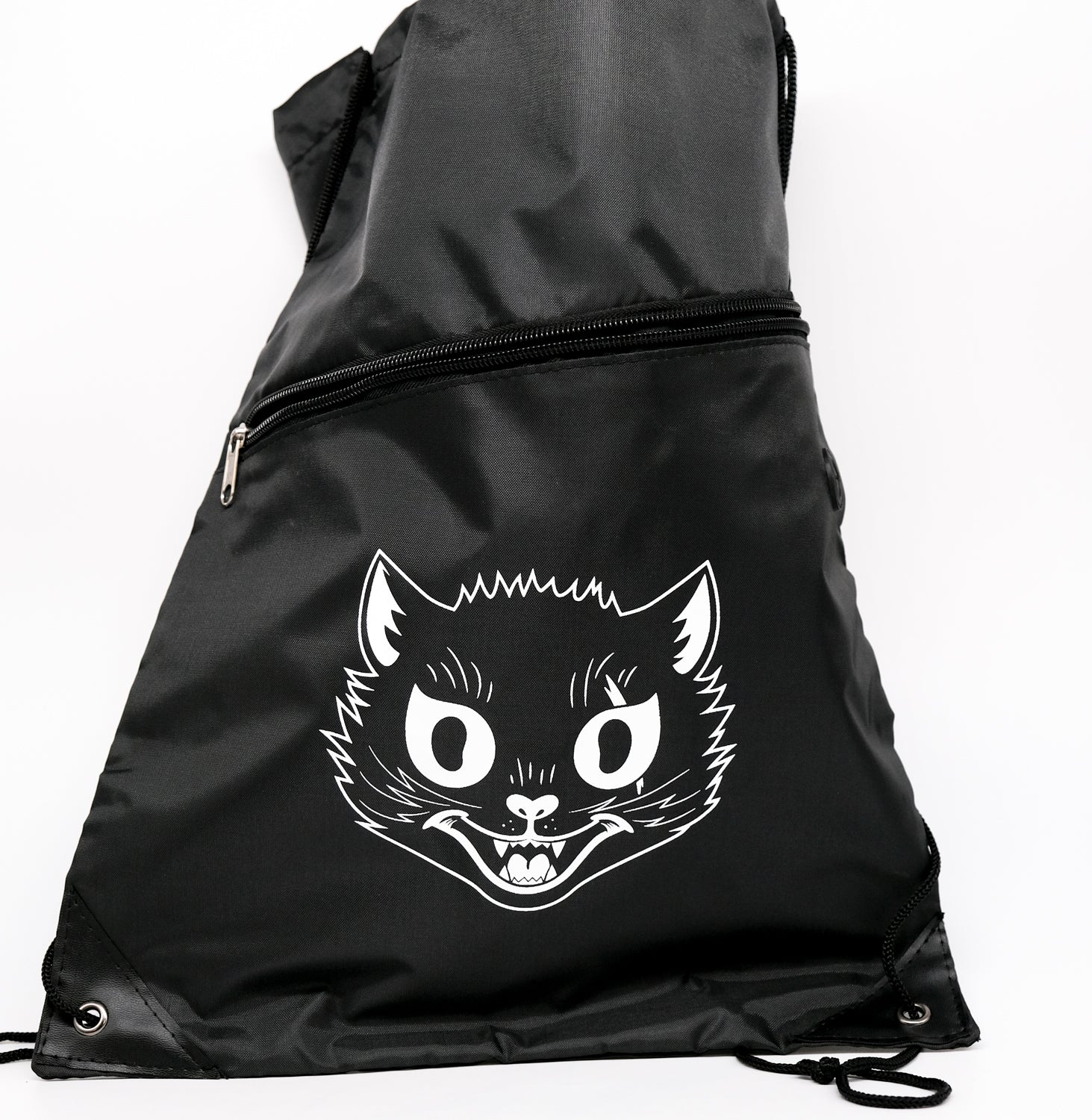 Black Cat Drawstring Gym Backpack – Catfight Coffee