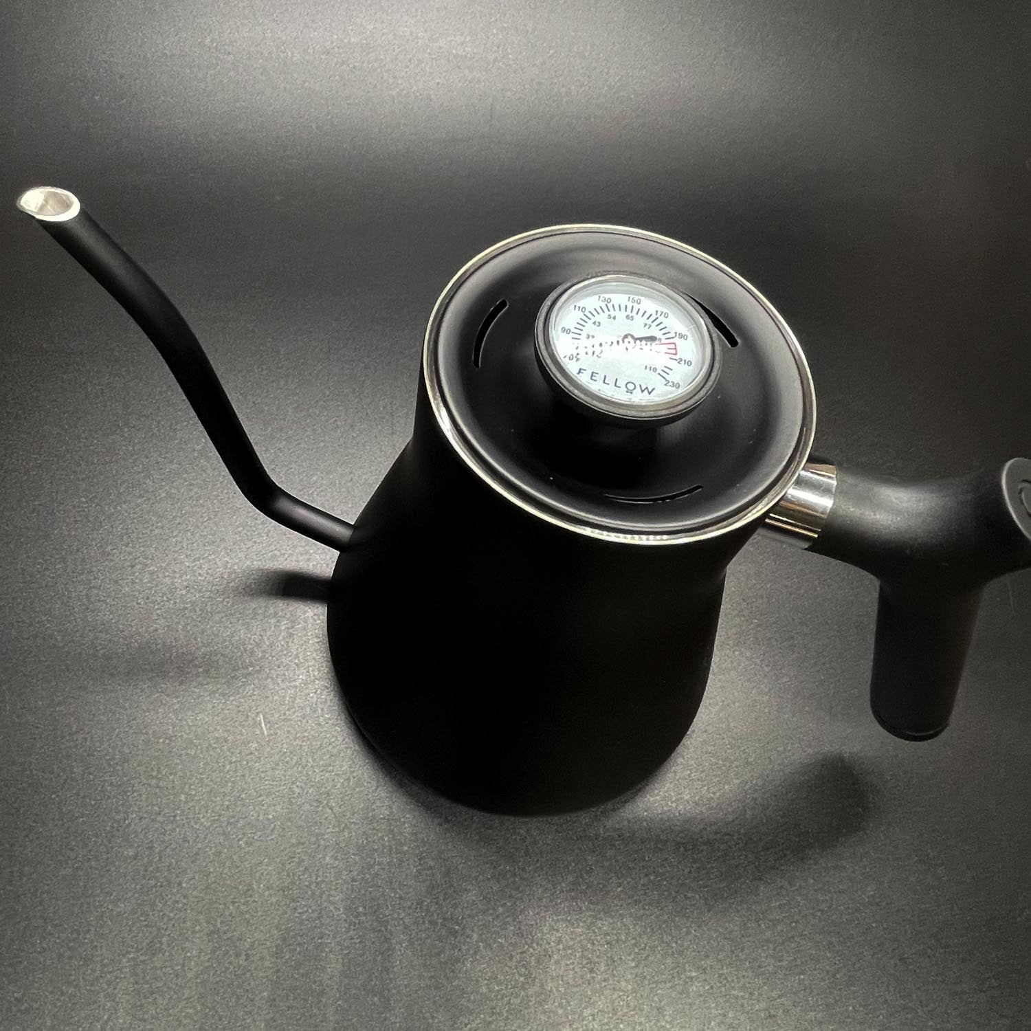 Fellow Stagg Stovetop Pour-Over Coffee and Tea Kettle - Gooseneck Teapot  with Precision Pour Spout, Built-In Thermometer, Matte Black, 1 Liter